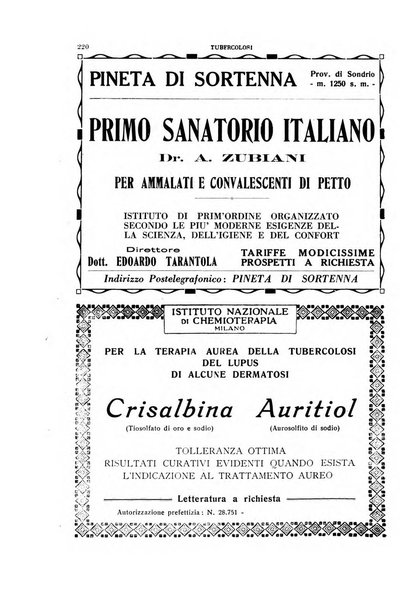 Tubercolosi giornale di studi e di lotta antitubercolare