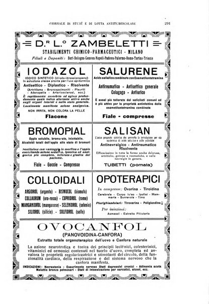 Tubercolosi giornale di studi e di lotta antitubercolare