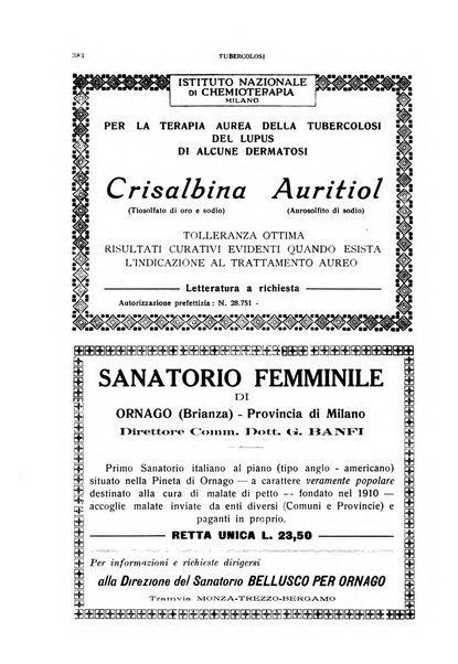 Tubercolosi giornale di studi e di lotta antitubercolare