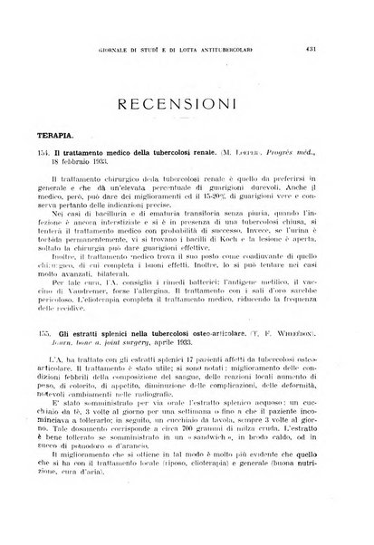 Tubercolosi giornale di studi e di lotta antitubercolare