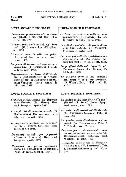 Tubercolosi giornale di studi e di lotta antitubercolare