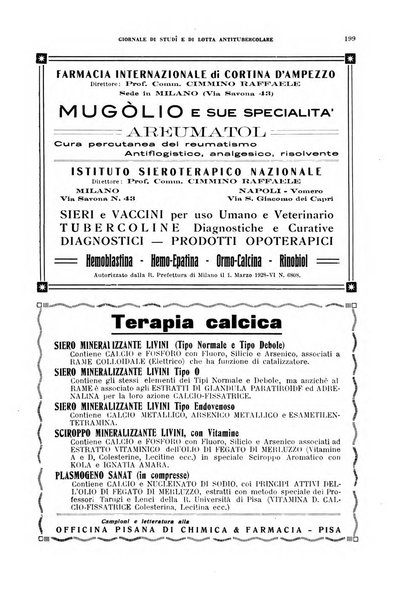 Tubercolosi giornale di studi e di lotta antitubercolare