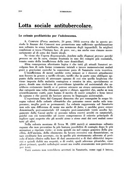 Tubercolosi giornale di studi e di lotta antitubercolare