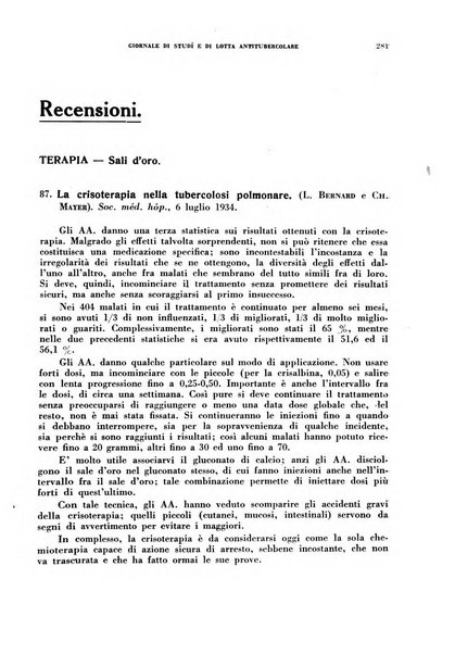 Tubercolosi giornale di studi e di lotta antitubercolare