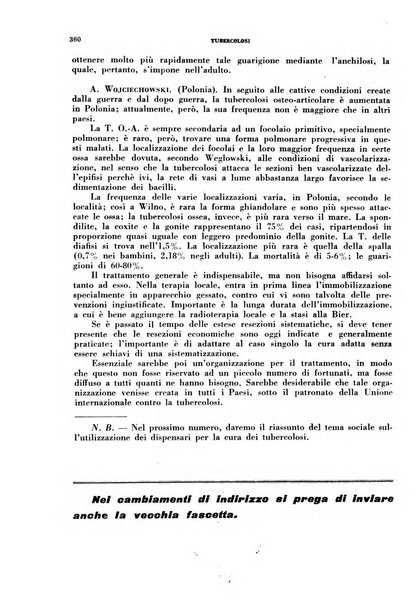 Tubercolosi giornale di studi e di lotta antitubercolare