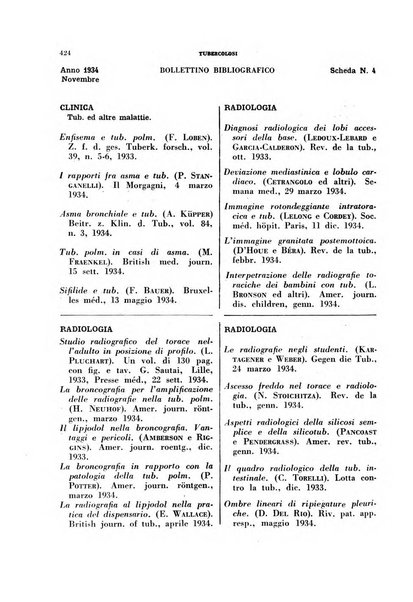 Tubercolosi giornale di studi e di lotta antitubercolare