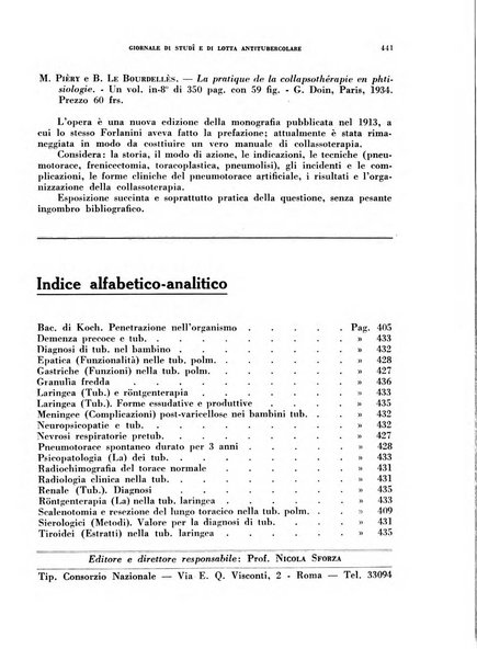 Tubercolosi giornale di studi e di lotta antitubercolare