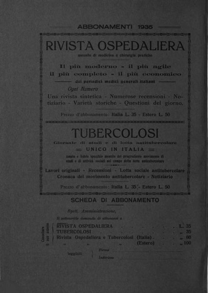 Tubercolosi giornale di studi e di lotta antitubercolare