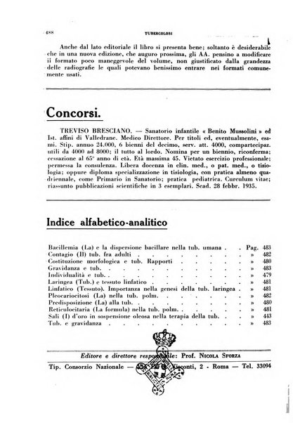 Tubercolosi giornale di studi e di lotta antitubercolare