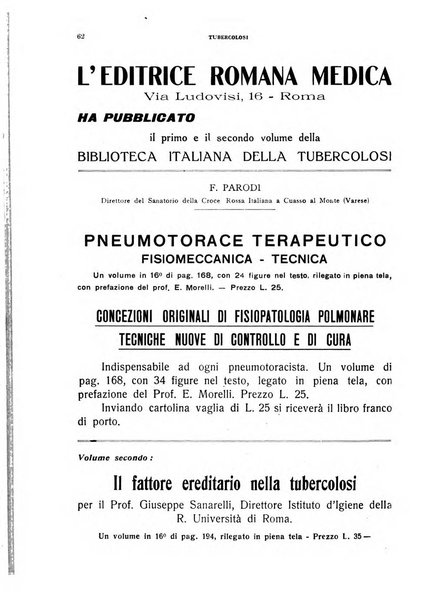 Tubercolosi giornale di studi e di lotta antitubercolare