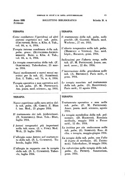 Tubercolosi giornale di studi e di lotta antitubercolare