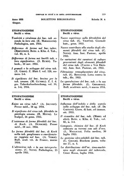 Tubercolosi giornale di studi e di lotta antitubercolare