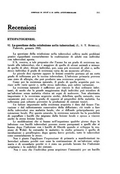 Tubercolosi giornale di studi e di lotta antitubercolare