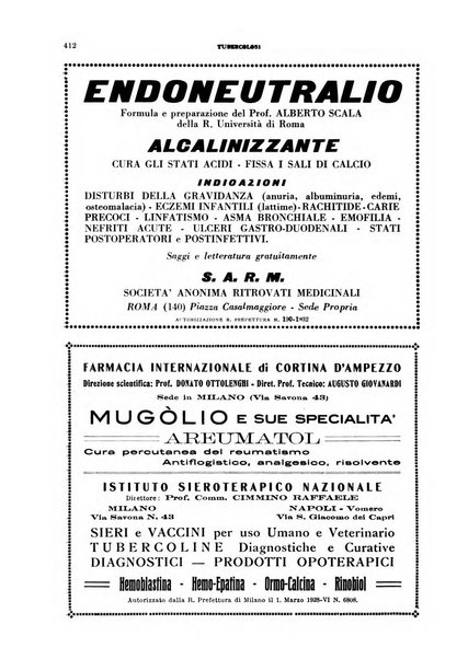 Tubercolosi giornale di studi e di lotta antitubercolare