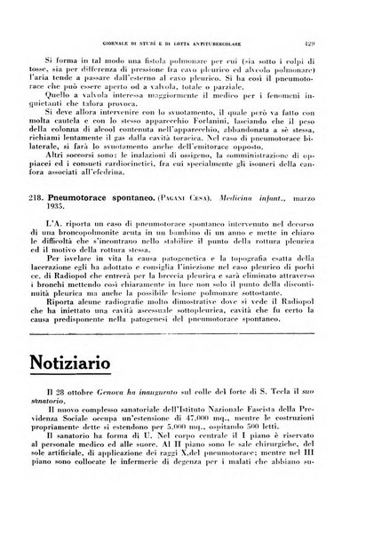 Tubercolosi giornale di studi e di lotta antitubercolare