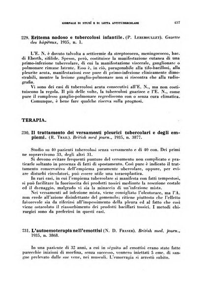 Tubercolosi giornale di studi e di lotta antitubercolare