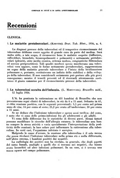 Tubercolosi giornale di studi e di lotta antitubercolare