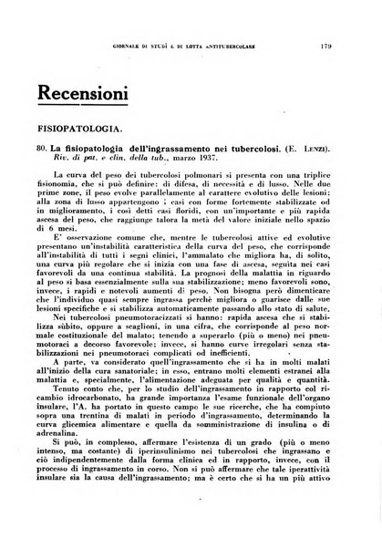 Tubercolosi giornale di studi e di lotta antitubercolare