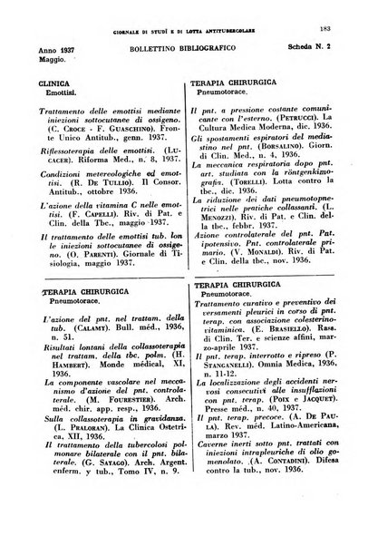 Tubercolosi giornale di studi e di lotta antitubercolare