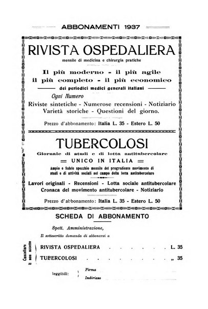 Tubercolosi giornale di studi e di lotta antitubercolare