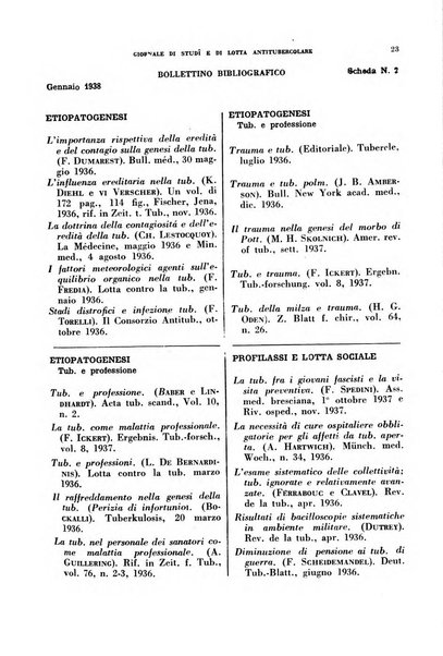 Tubercolosi giornale di studi e di lotta antitubercolare