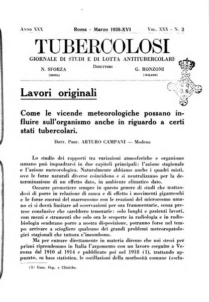 Tubercolosi giornale di studi e di lotta antitubercolare