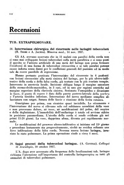 Tubercolosi giornale di studi e di lotta antitubercolare