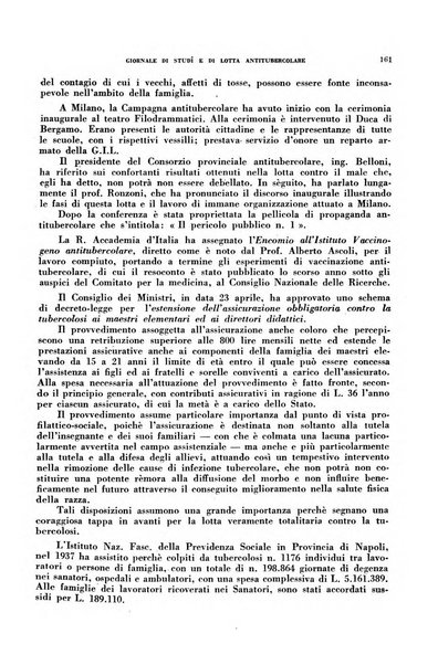 Tubercolosi giornale di studi e di lotta antitubercolare