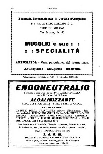 Tubercolosi giornale di studi e di lotta antitubercolare