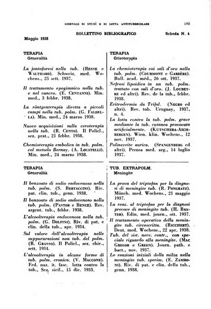 Tubercolosi giornale di studi e di lotta antitubercolare