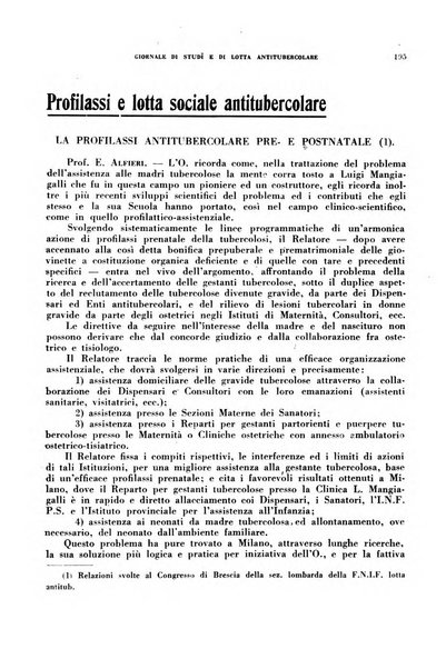 Tubercolosi giornale di studi e di lotta antitubercolare