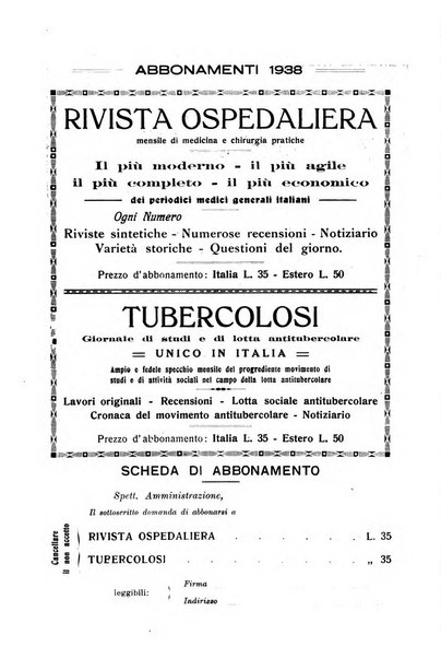 Tubercolosi giornale di studi e di lotta antitubercolare