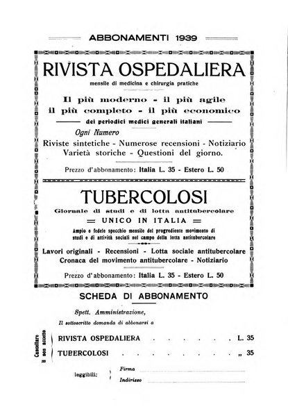 Tubercolosi giornale di studi e di lotta antitubercolare