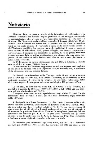 Tubercolosi giornale di studi e di lotta antitubercolare