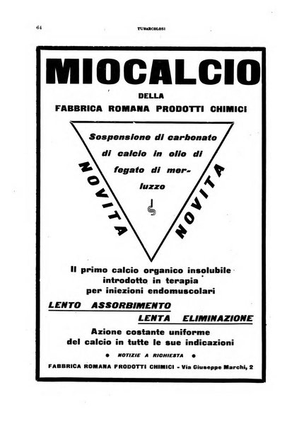 Tubercolosi giornale di studi e di lotta antitubercolare