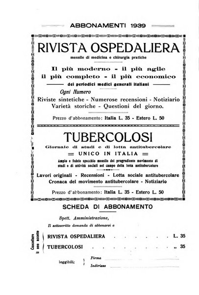 Tubercolosi giornale di studi e di lotta antitubercolare