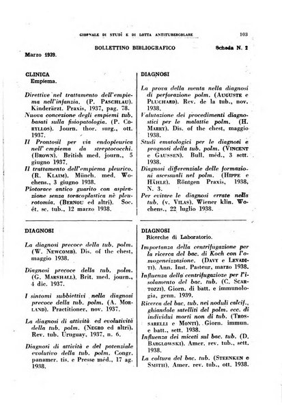 Tubercolosi giornale di studi e di lotta antitubercolare