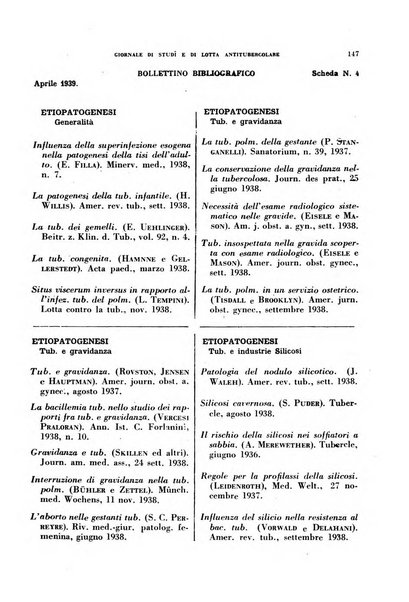 Tubercolosi giornale di studi e di lotta antitubercolare