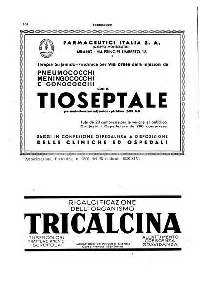 Tubercolosi giornale di studi e di lotta antitubercolare