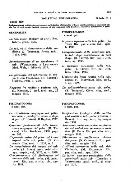 Tubercolosi giornale di studi e di lotta antitubercolare