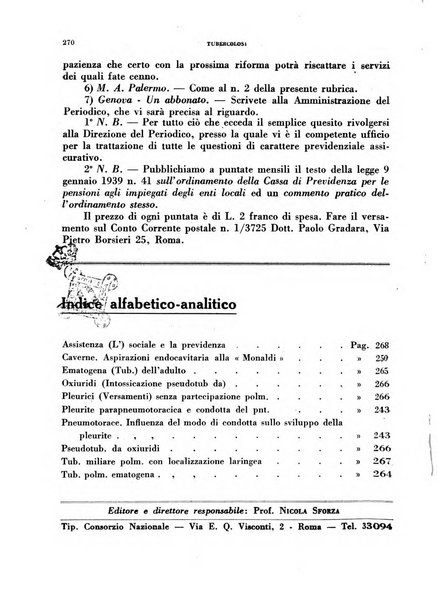 Tubercolosi giornale di studi e di lotta antitubercolare