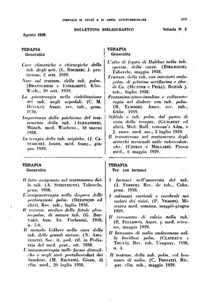 Tubercolosi giornale di studi e di lotta antitubercolare