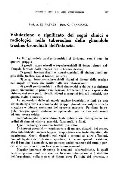 Tubercolosi giornale di studi e di lotta antitubercolare