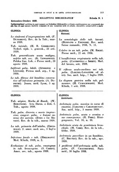 Tubercolosi giornale di studi e di lotta antitubercolare