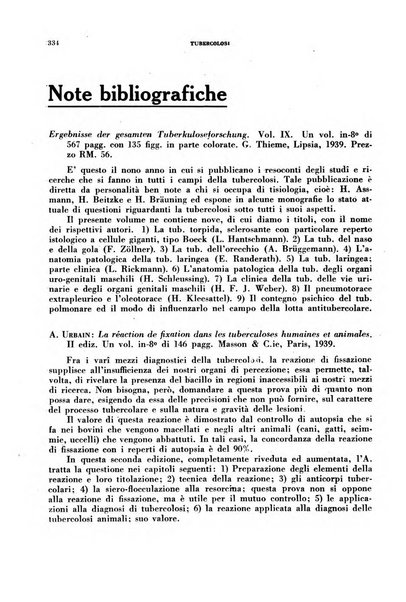 Tubercolosi giornale di studi e di lotta antitubercolare