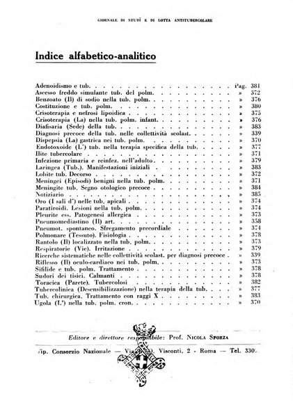 Tubercolosi giornale di studi e di lotta antitubercolare