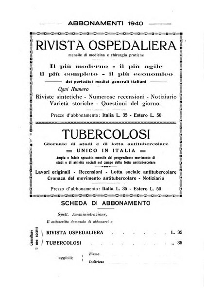 Tubercolosi giornale di studi e di lotta antitubercolare