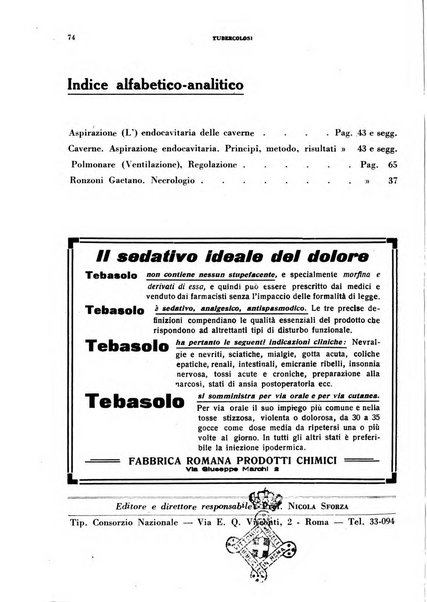 Tubercolosi giornale di studi e di lotta antitubercolare