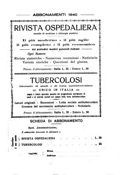 Tubercolosi giornale di studi e di lotta antitubercolare