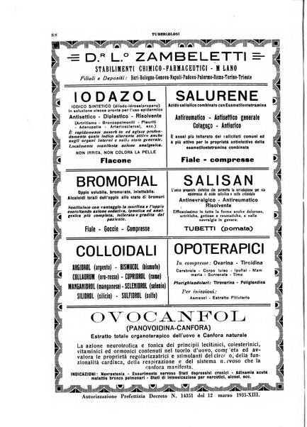 Tubercolosi giornale di studi e di lotta antitubercolare